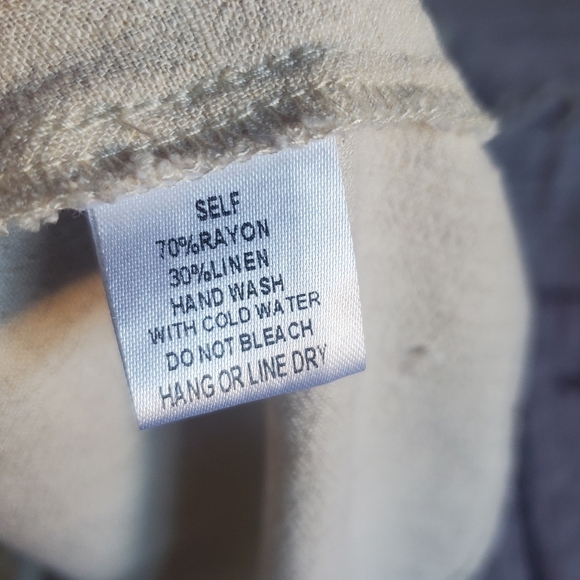 Shop Neighbor Linen Blend Beige Midi Dress Sleeveless Summer Bohemian Beachy Med - Picture 8 of 12